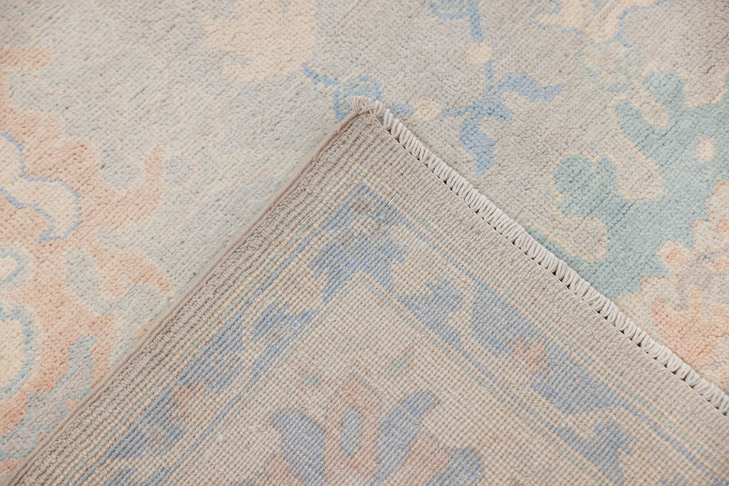 Grey Muted Afghan Oushak Chobi Wool Rug 268cm x 172cm