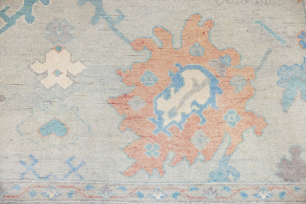 Grey Muted Afghan Oushak Chobi Wool Rug 272cm x 182cm