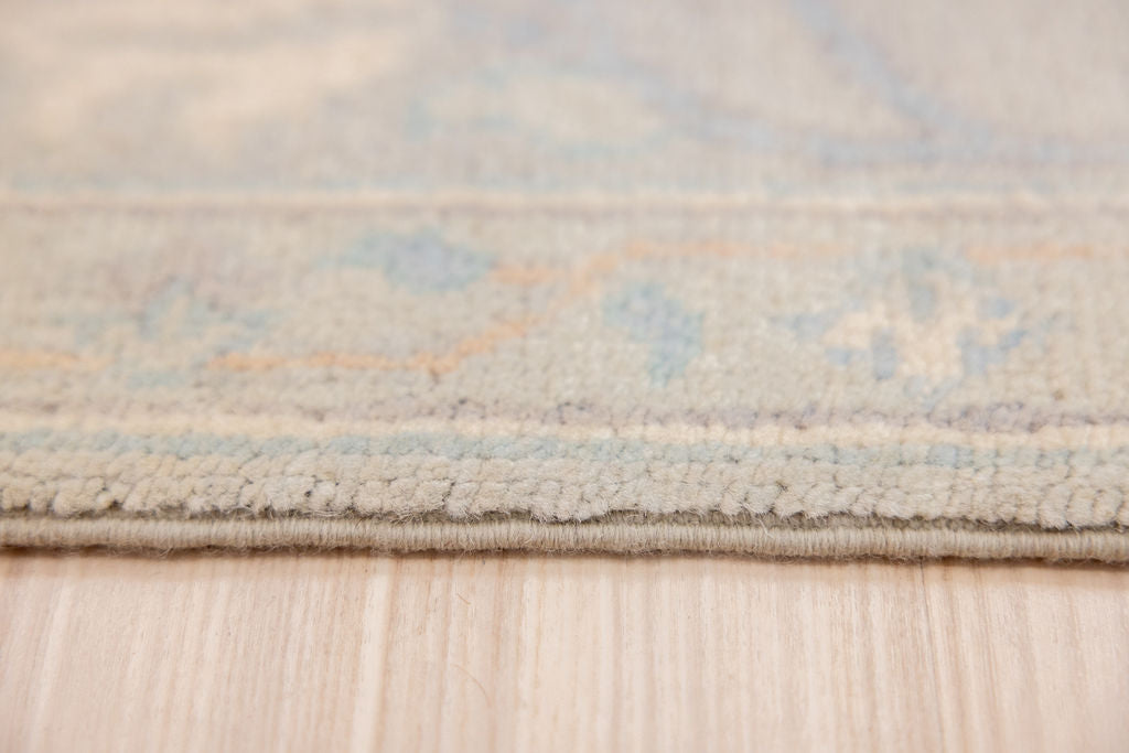 Grey Muted Afghan Oushak Chobi Wool Rug 272cm x 182cm