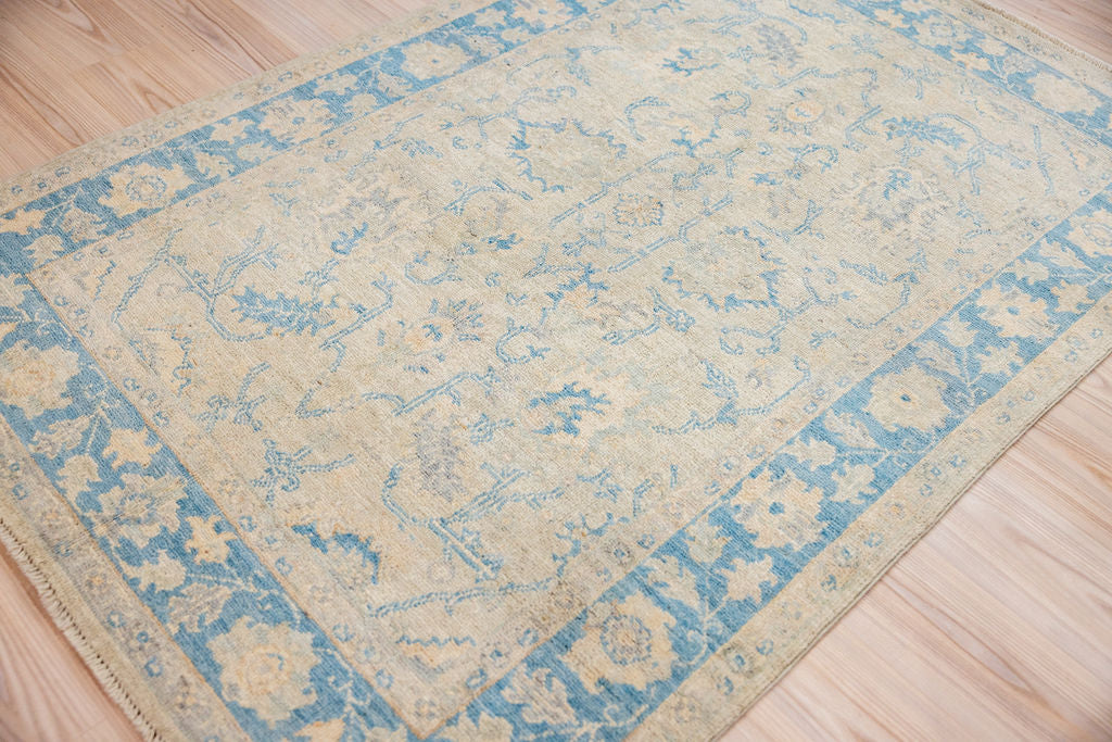 Muted Blue Afghan Chobi Wool Rug 180cm x 118cm