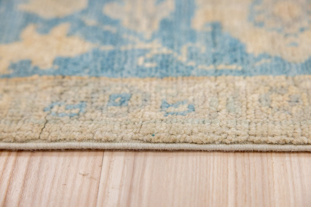 Muted Blue Afghan Chobi Wool Rug 180cm x 118cm
