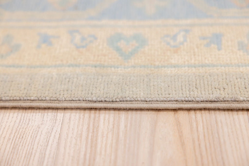 Muted Blue Afghan Chobi Wool Rug 296m x 204cm