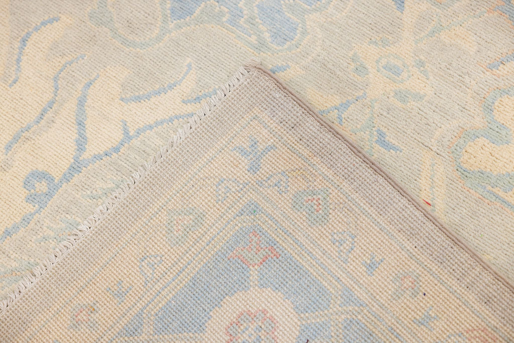 Muted Blue Afghan Chobi Wool Rug 296m x 204cm