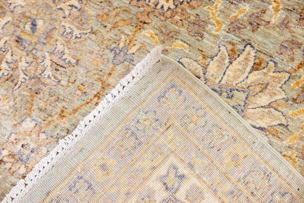 Green Rare Vintage Afghan Chobi Wool Rug 369cm x 258cm