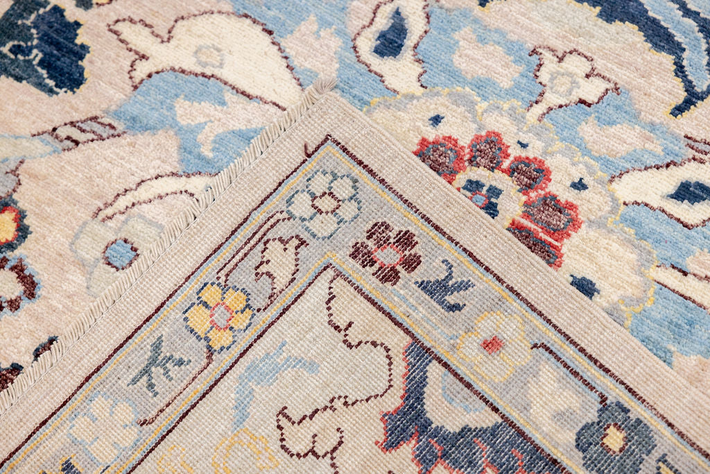 Light Peach Fine Afghan Chobi Wool Rug 363cm x 277cm