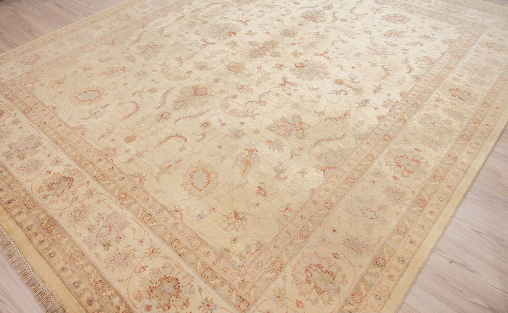 Cream Natural Afghan Chobi Wool Rug 300cm x 252cm