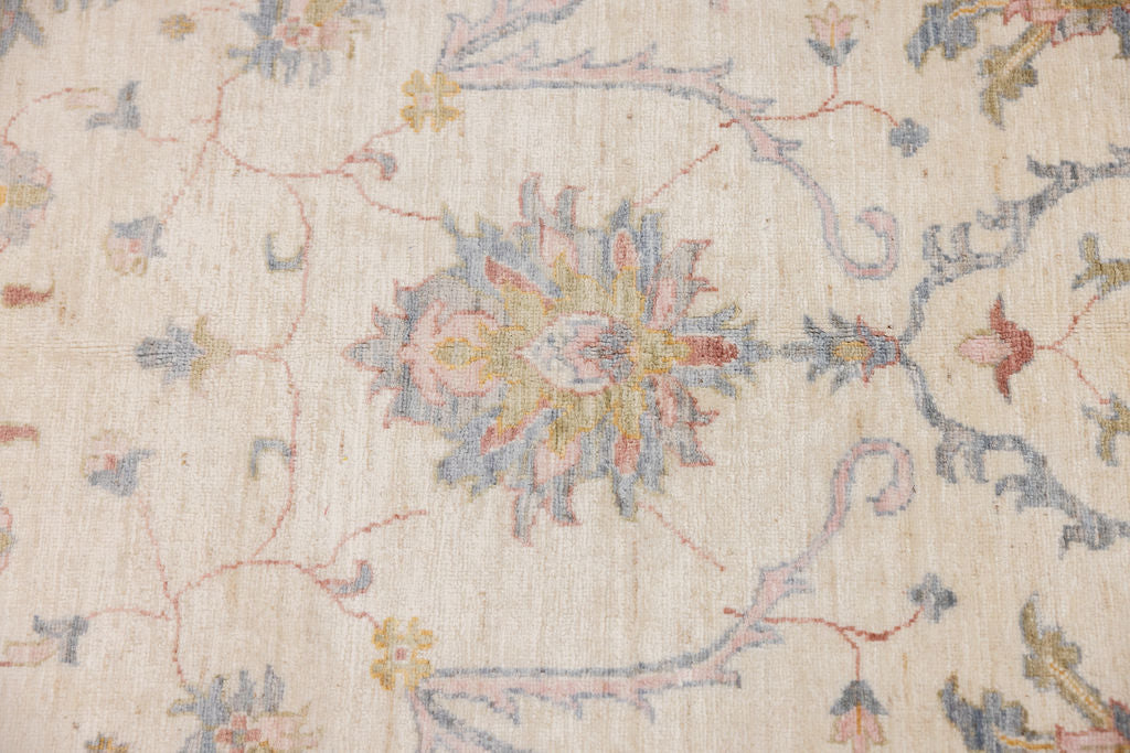 Pink Cream Natural Afghan Chobi Wool Rug 373cm x 269cm