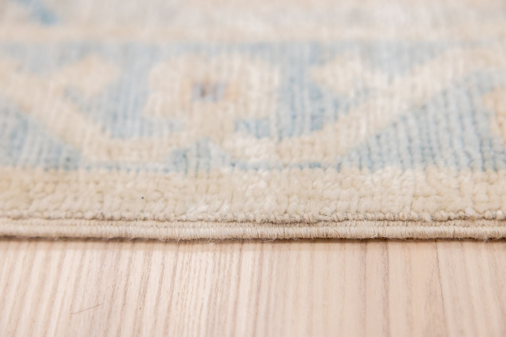 Muted Blue XXL Afghan Chobi Wool Runner 763cm x 86cm