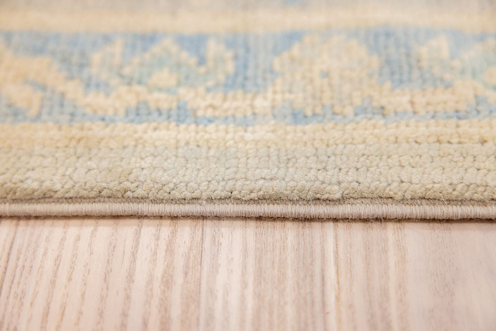 Grey Peach Afghan Chobi Wool Rug 233cm x 197cm