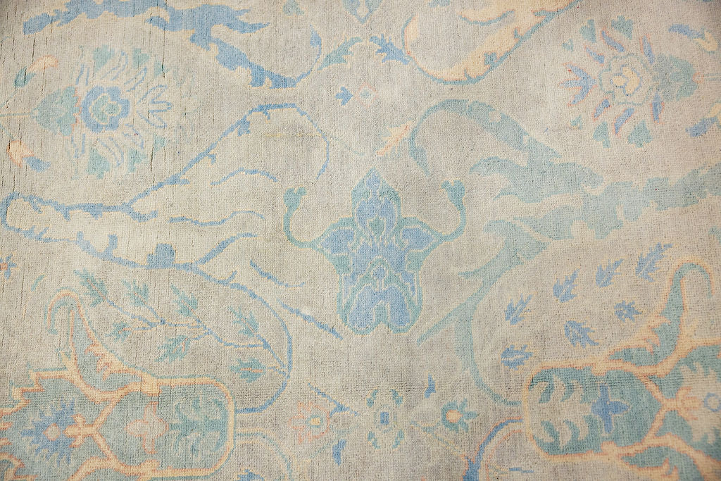 Grey Muted Afghan Chobi Wool Rug 283cm x 197cm