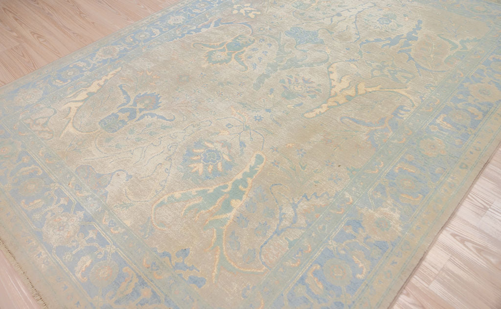 Grey Muted Afghan Chobi Wool Rug 283cm x 197cm