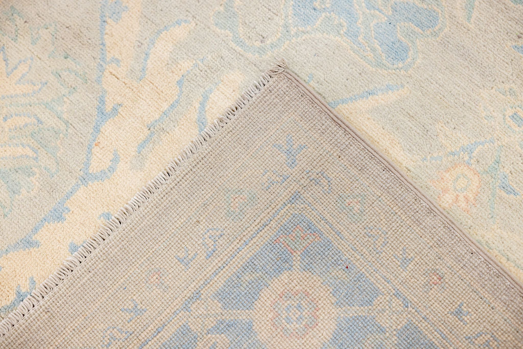 Grey Muted Afghan Chobi Wool Rug 284cm x 198cm