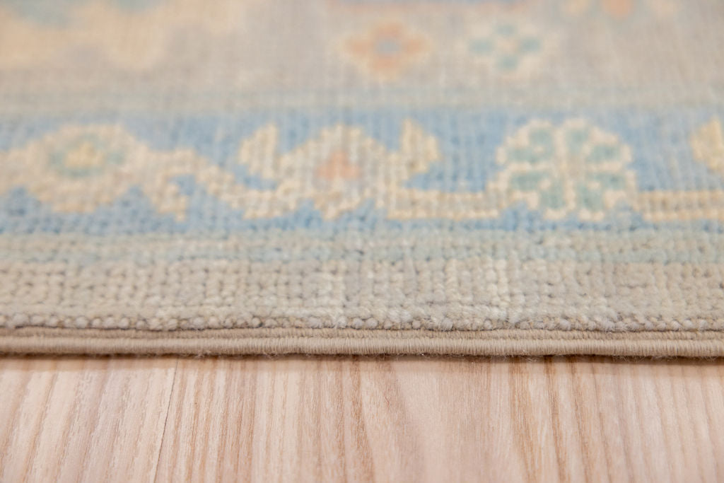 Grey Muted Afghan Oushak Chobi Wool Rug 240cm x 196cm