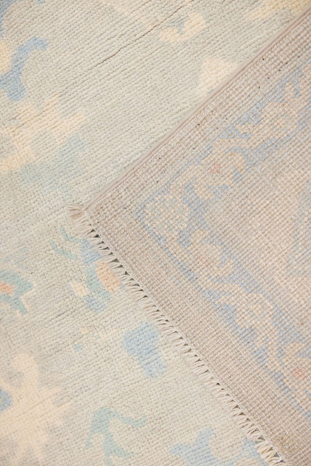 Grey Muted Afghan Oushak Chobi Wool Rug 240cm x 196cm