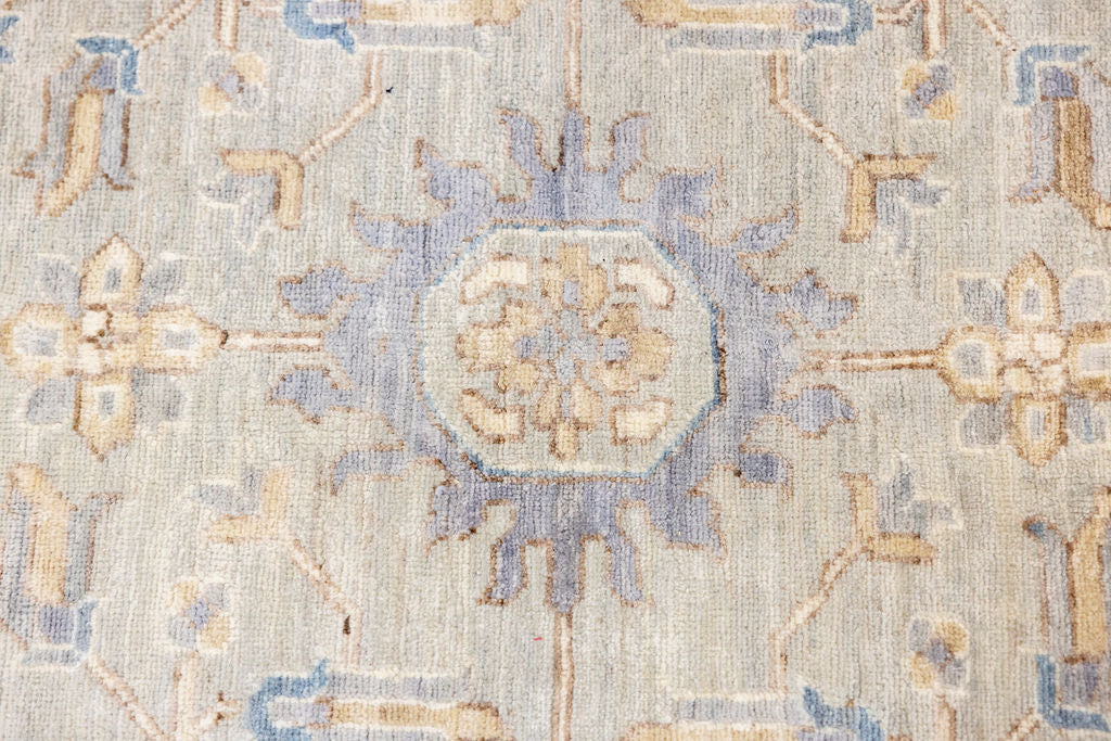 Ice Grey XL Afghan Chobi Wool Rug 420cm x 305cm