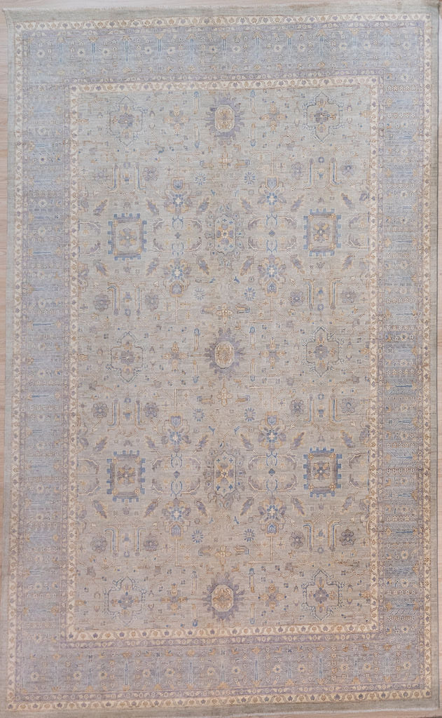 Ice Grey XL Afghan Chobi Wool Rug 420cm x 305cm