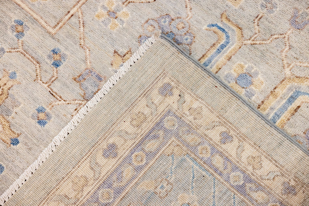 Ice Grey XL Afghan Chobi Wool Rug 420cm x 305cm