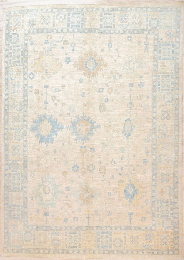 Light Peach Afghan Oushak Chobi Wool Rug 360cm x 276cm