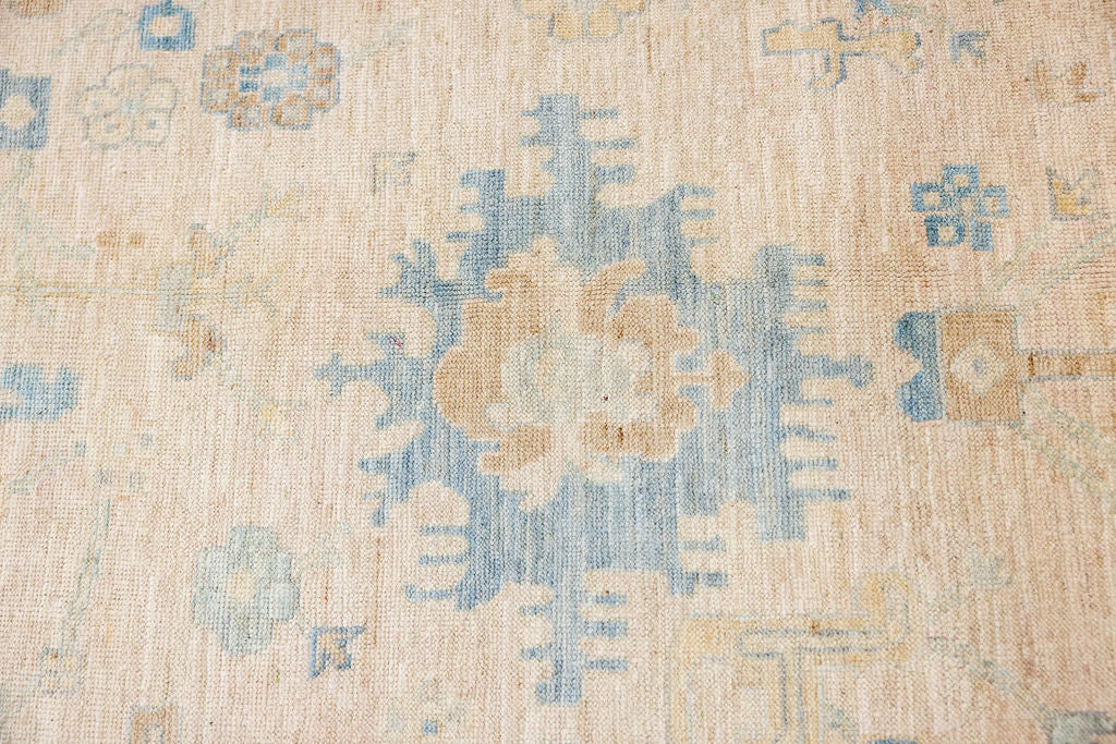 Light Peach Afghan Oushak Chobi Wool Rug 360cm x 276cm