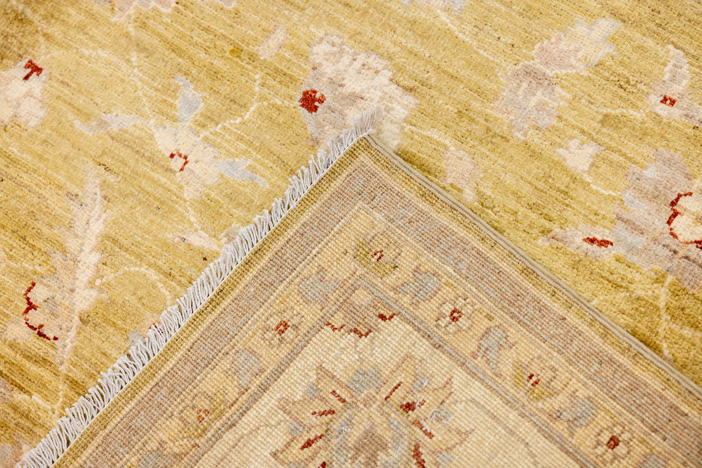 Olive Green Afghan Chobi Wool Rug 286cm x 248cm