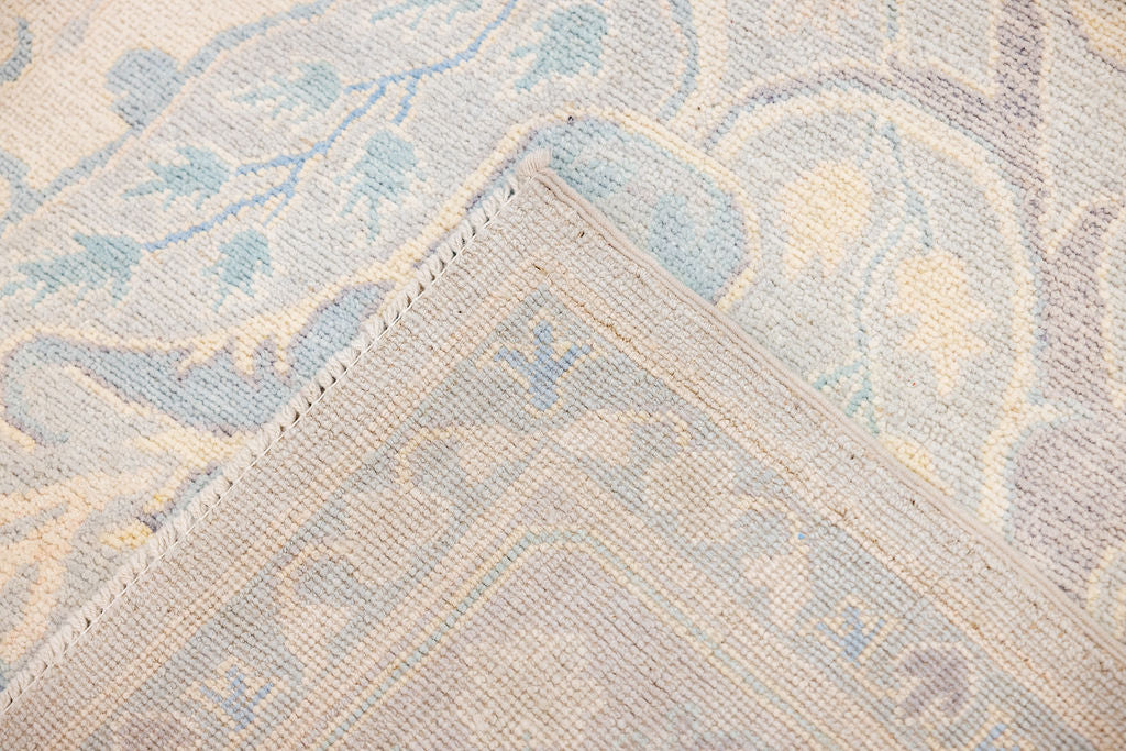 Grey Blue Afghan Chobi Wool Rug 362cm x 278cm