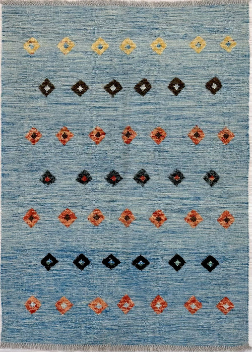 Light Blue Afghan Barjasta Wool Kilim 146cm x 106cm