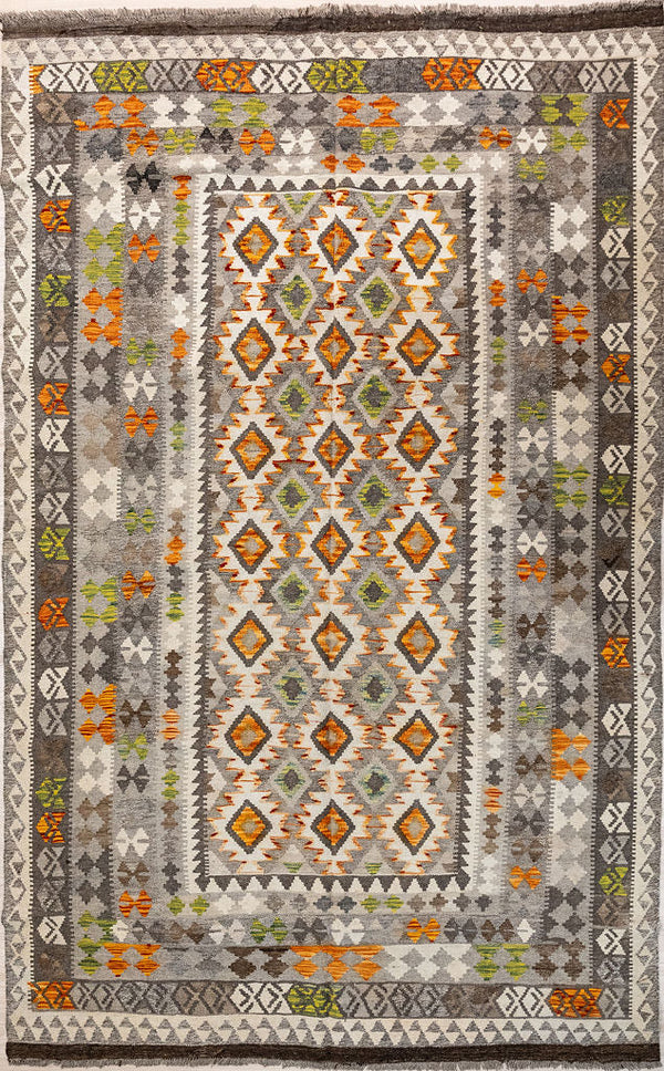 Handknotted Multicolour Afghan Boho Wool Kilim 298cm x 196cm
Rare muted field tones all over
Durable and Wear Resistant Suitable for High Traffic Areas
It Has Taken Approximately 3 Months of Weaving to Complete This Piece