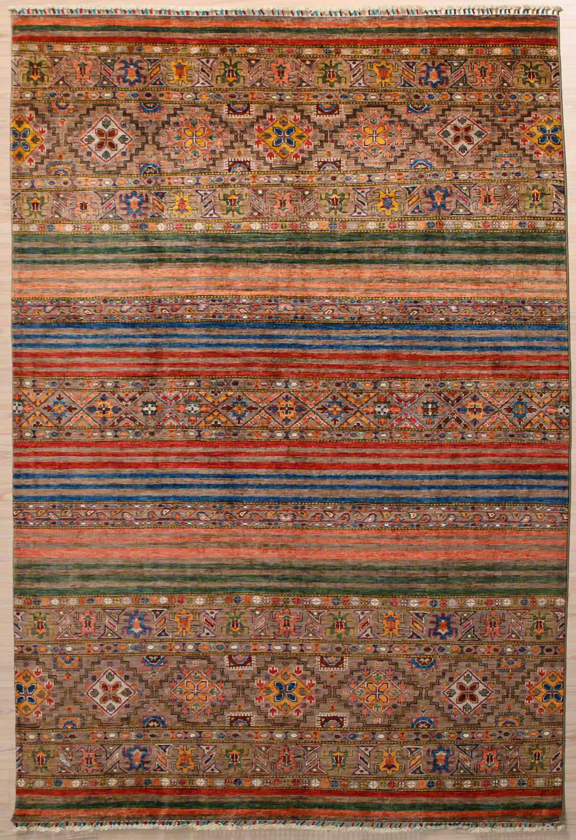 Multicolour Rare Afghan Khurjin Chobi Rug 300 cm x 210cm