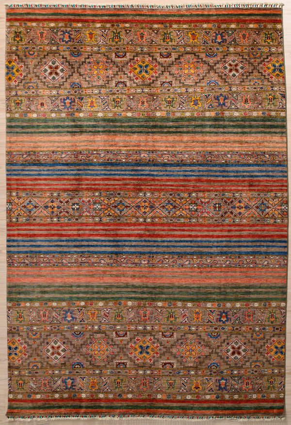 Multicolour Rare Afghan Khurjin Chobi Rug 300 cm x 210cm