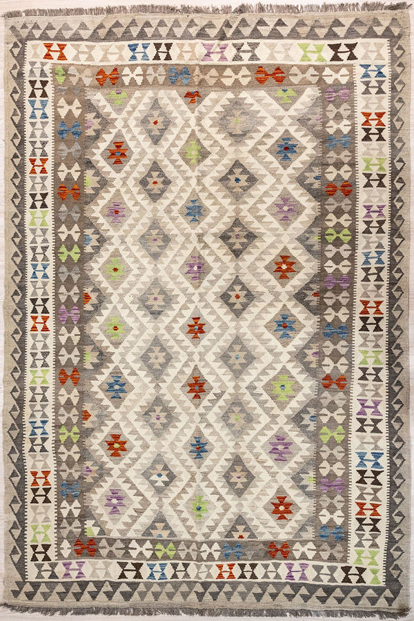 Authentic Hand woven Muted Afghan Boho wool Kilim 290cm x 198cm
Rug in subdued pale muted field tones all over
Lovely soft contemporary colours
Durable and Wear Resistant Suitable for High Traffic Areas