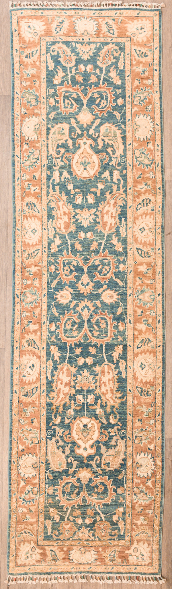Authentic Hand woven Muted Afghan Chobi Runner 292cm x 80cm

Colour tones all made from locally sourced vegetable dyes

Having a light and dark aspect is a trademark of Handmade Rugs
Durable and Wear Resistant Suitable for High Traffic Areas