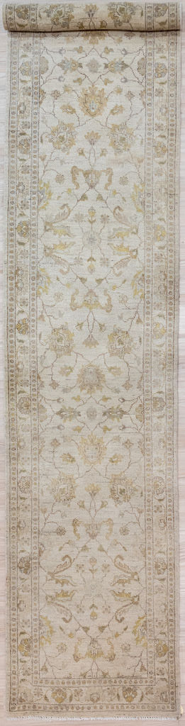 Authentic Handknotted Muted Earthy Afghan Chobi Wool Runner 375cm x 80cm
Finely handknotted by female artisans of Northern Afghanistan
Cream field tone and earthy brown border combination made from locally sourced natural dyes.
Pale Zeigler style runner, popular in darker interiors. Great with dark wood flooring to lighten and brighten your interior..
Having a light and darker aspect is a trademark of Handmade Rugs
Durable and Wear Resistant Suitable for High Traffic Areas