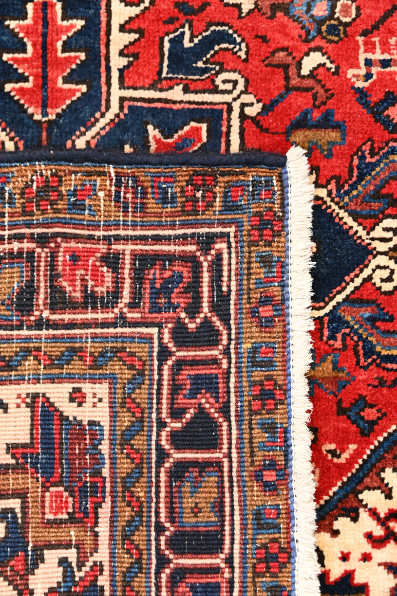 Red Persian Heriz Wool Runner 260cm x 117cm