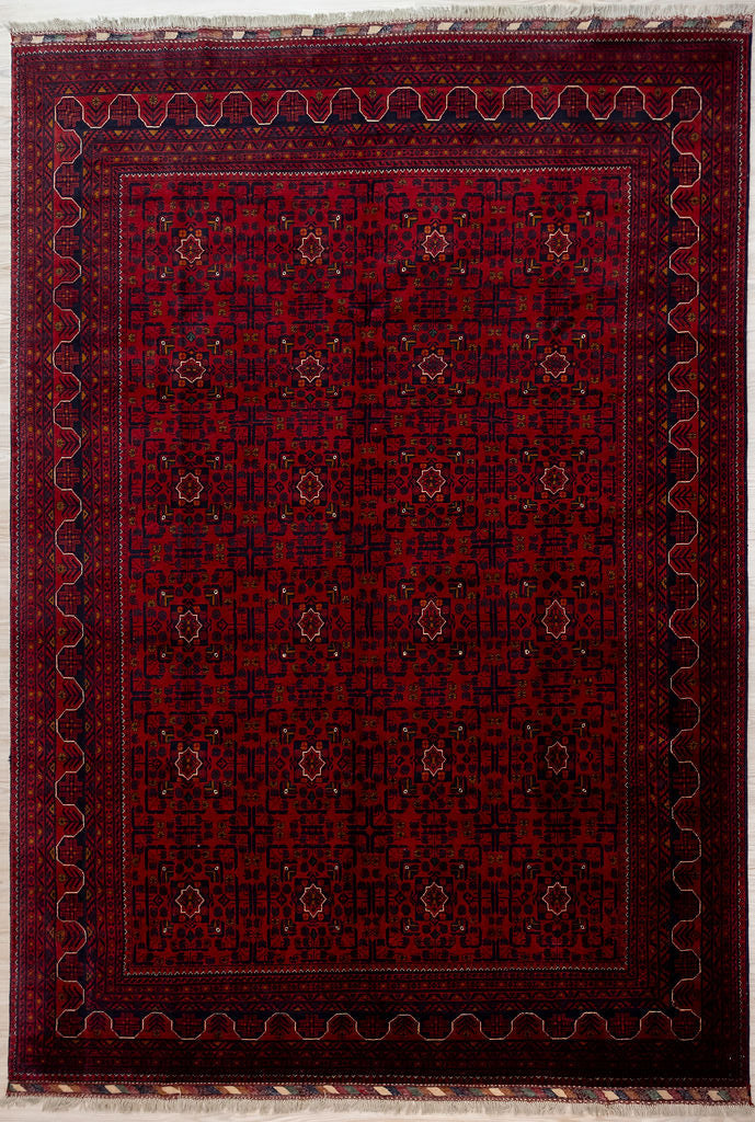 Authentic Handknotted Red Fine Afghan Kundus Wool Rug 338cm x 250cm
One of the finest of the Afghani range, this Kundus Rug is finely woven in the city of Kundus, Northern Afghanistan
Colour tones are derived from natural vegetable dyes - Red colour tone made from locally sourced vegetation including madder roots and pomegranate skin
Having a lighter and darker aspect is a trademark of Handmade Rugs
Durable and Wear Resistant Suitable for High Traffic Areas