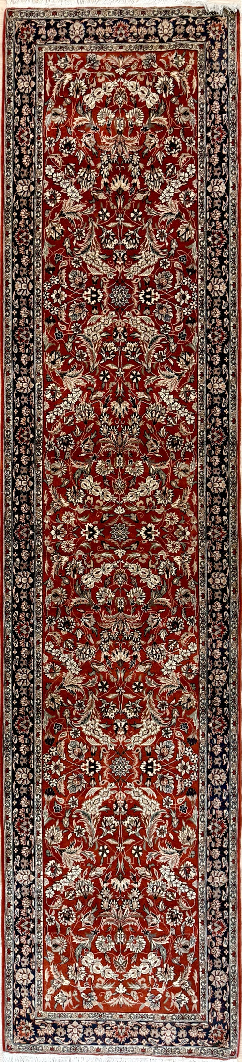 Red Fine Persian Tabriz Wool Runner 353cm x 80cm