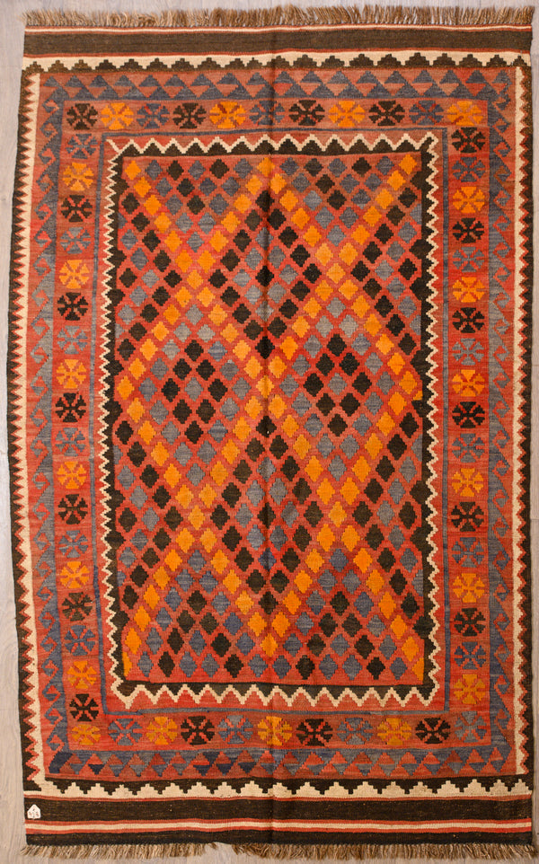 Authentic Handknotted Red Vintage Persian Kilim 235cm x 150cm
Vintage Kilim handwoven in the early 1960's
