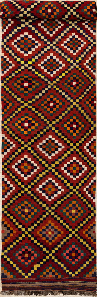Guaranteed Original Finely Hand Knotted Red XL Persian Kilim Wool Runner 493cm x 80cm. What a great length at an affordable price. See you shortly!

Durable and Wear Resistant Suitable for High Traffic Areas
All Colors in This Piece Originate from Natural Vegetable Dyes
