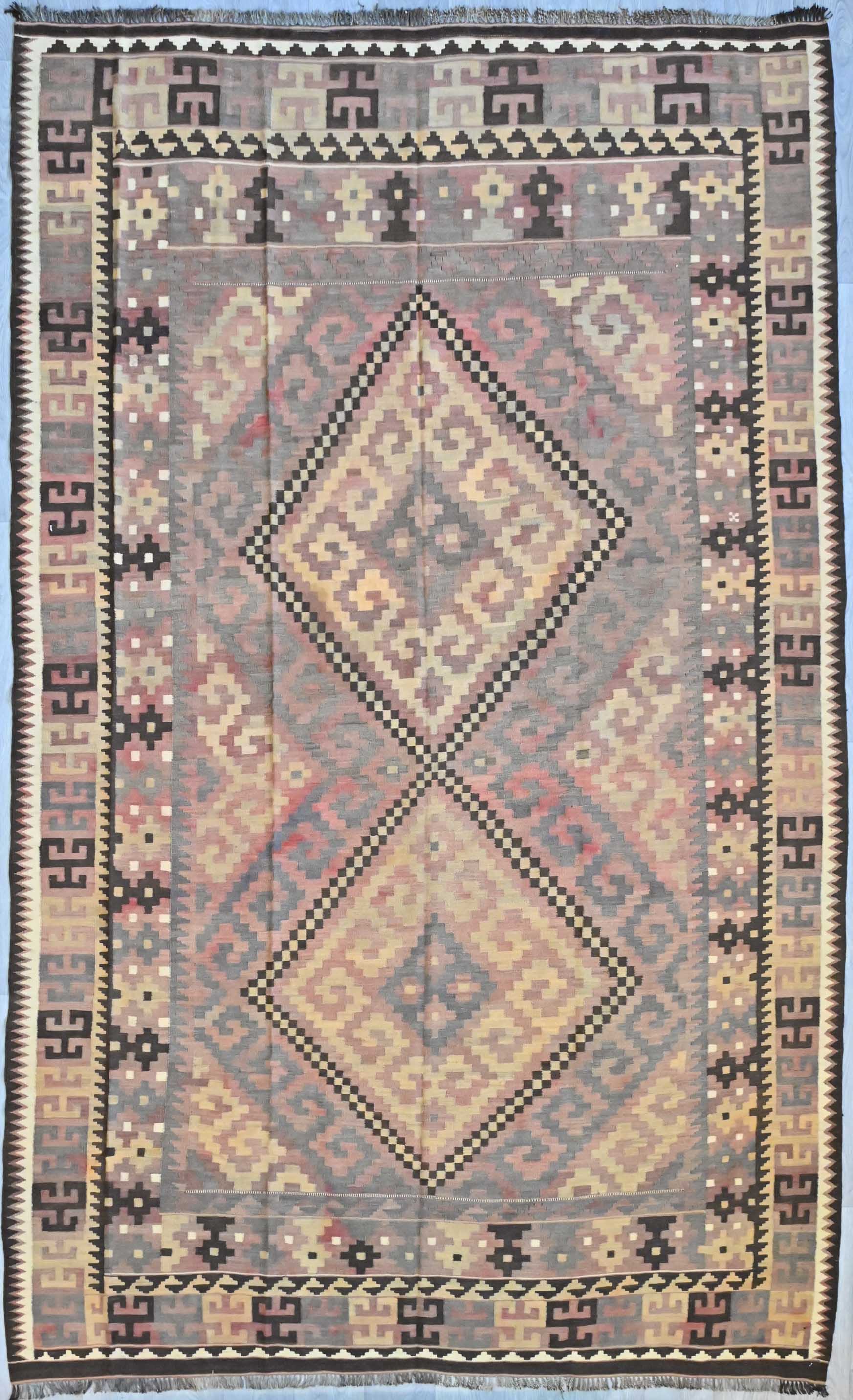 Semi-Antique c.1950's Tribal Persian Kilim Wool Rug 