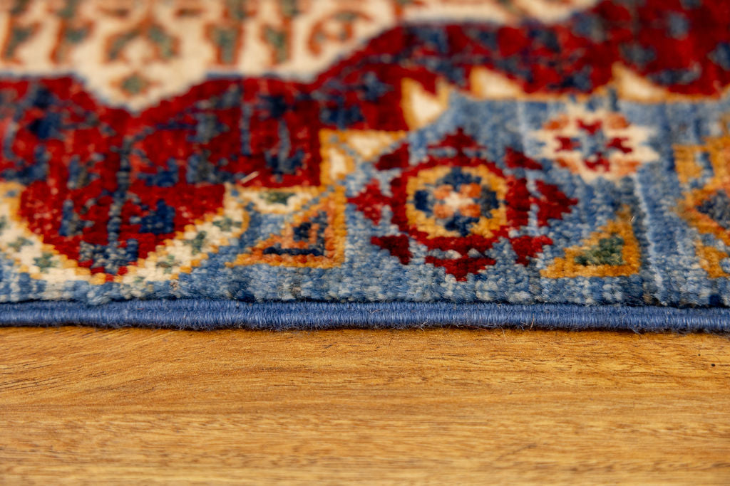 XXL Blue Red Afghan Mamluk Chobi Wool Runner 926cm x 76cm