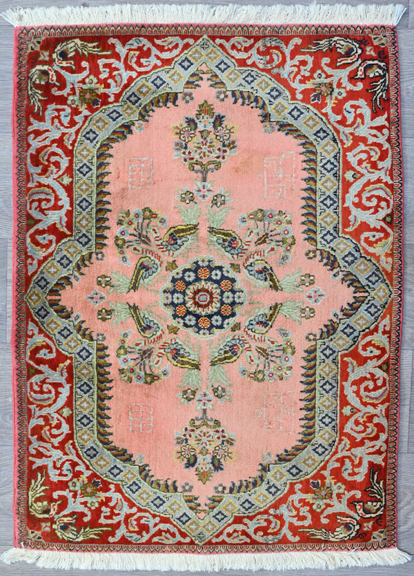 Vintage Small Persian Kashan - (103 cm x 75 cm)