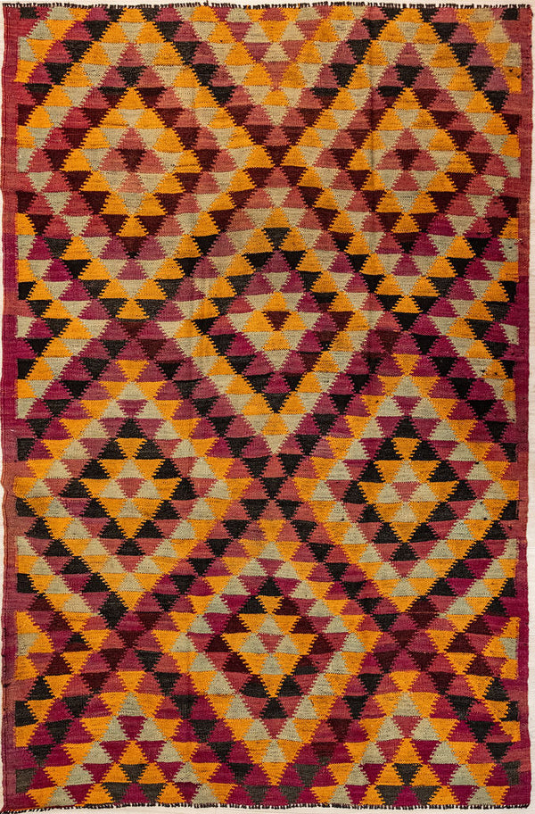 Authentic Handknotted Vintage Persian Kilim 245cm x 157cm&nbsp;

Kilims are a flat-weave rug used for over a millennium in Tribal areas of Central Asia or Anatolia. Historically used by nomads as tent floor covering, carried on horseback for its lightweight nature
Perfect for a summer rug, rural or coastal setting&nbsp;