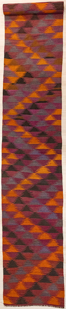 Authentic hand made Vintage Persian c.1980's Wool Kilim Runner 520cm x 72cm&nbsp;

Colour dyes made from Indigo and other local ground herbs &amp; local herbage. Durable and Wear Resistant.
