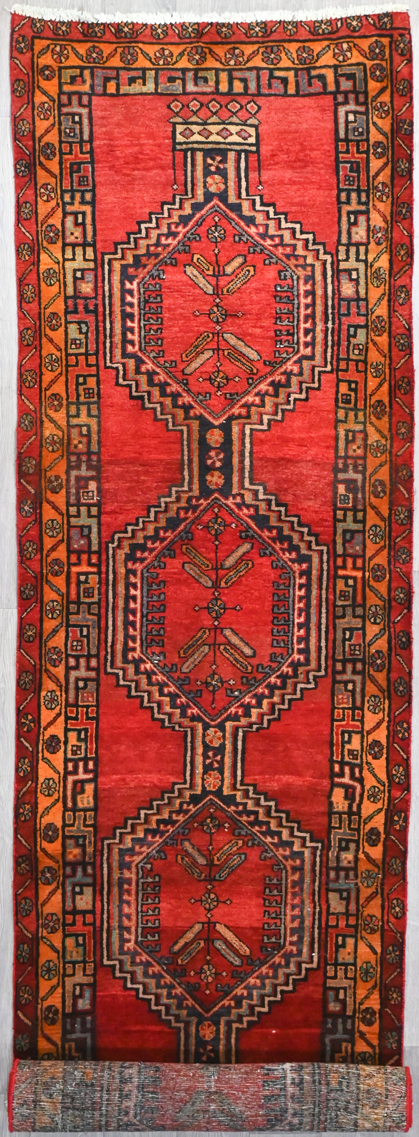 Vintage c.1980's Persian Hamadan Runner - (420 cm x 107 cm)