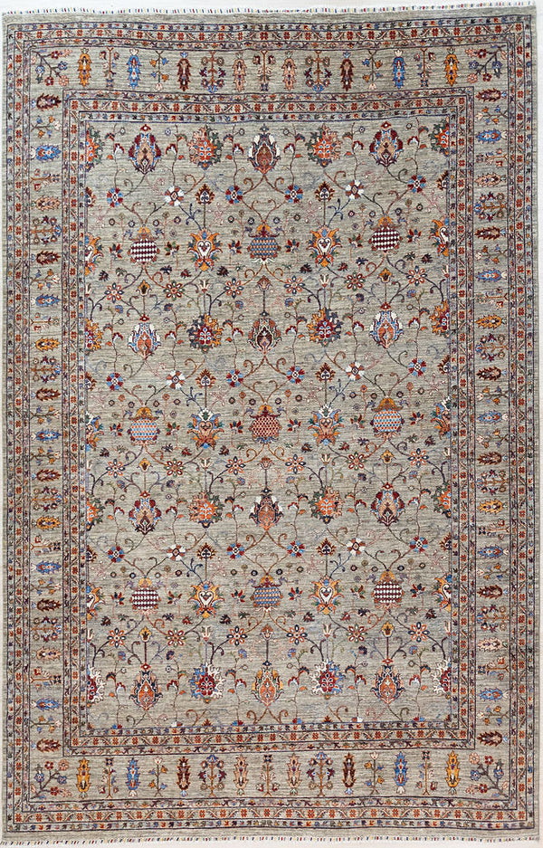 XL Grey Afghan Sultani Chobi Wool Rug 380cm x 283cm
