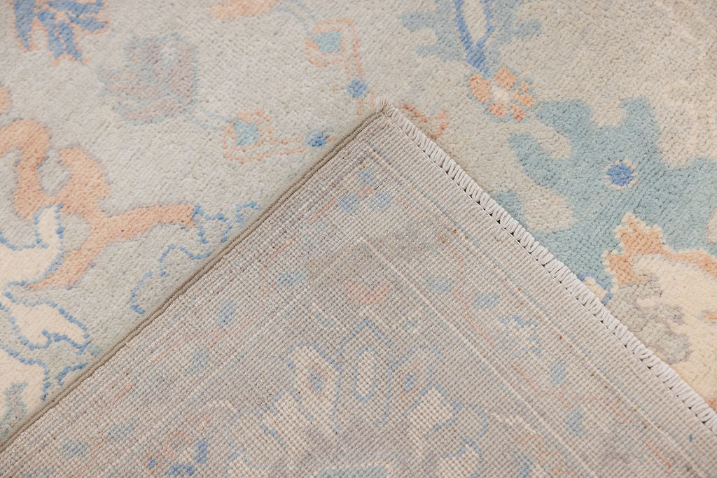 Grey Muted Afghan Oushak Chobi Wool Rug 272cm x 182cm