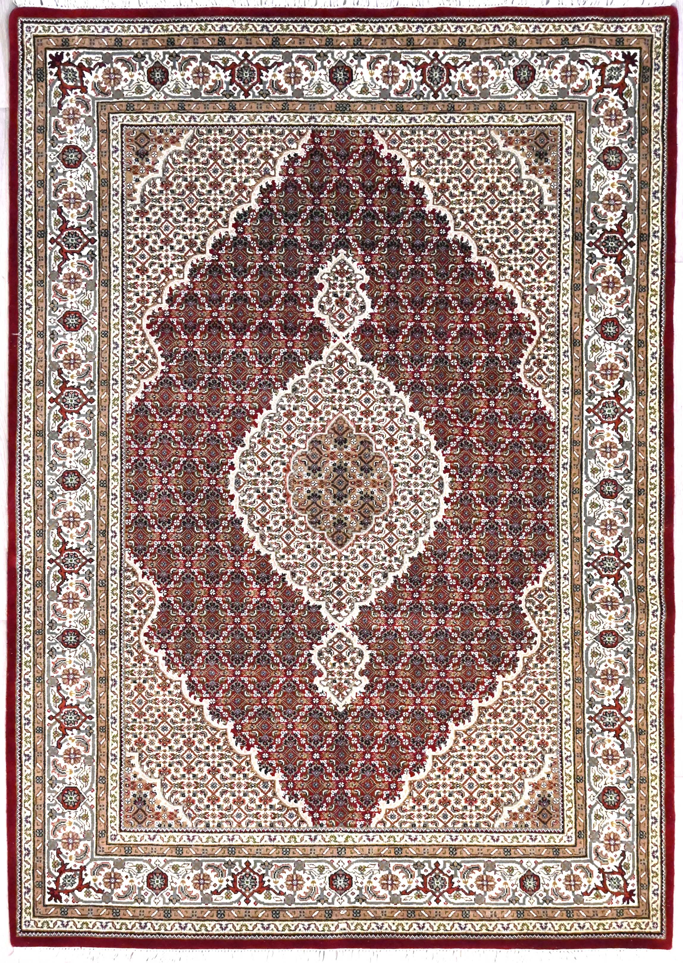 Finely Handknotted Thick Pile Indo Tabriz Mahi (Fish) Design  (166w x 242h) thick waarm pile very durable