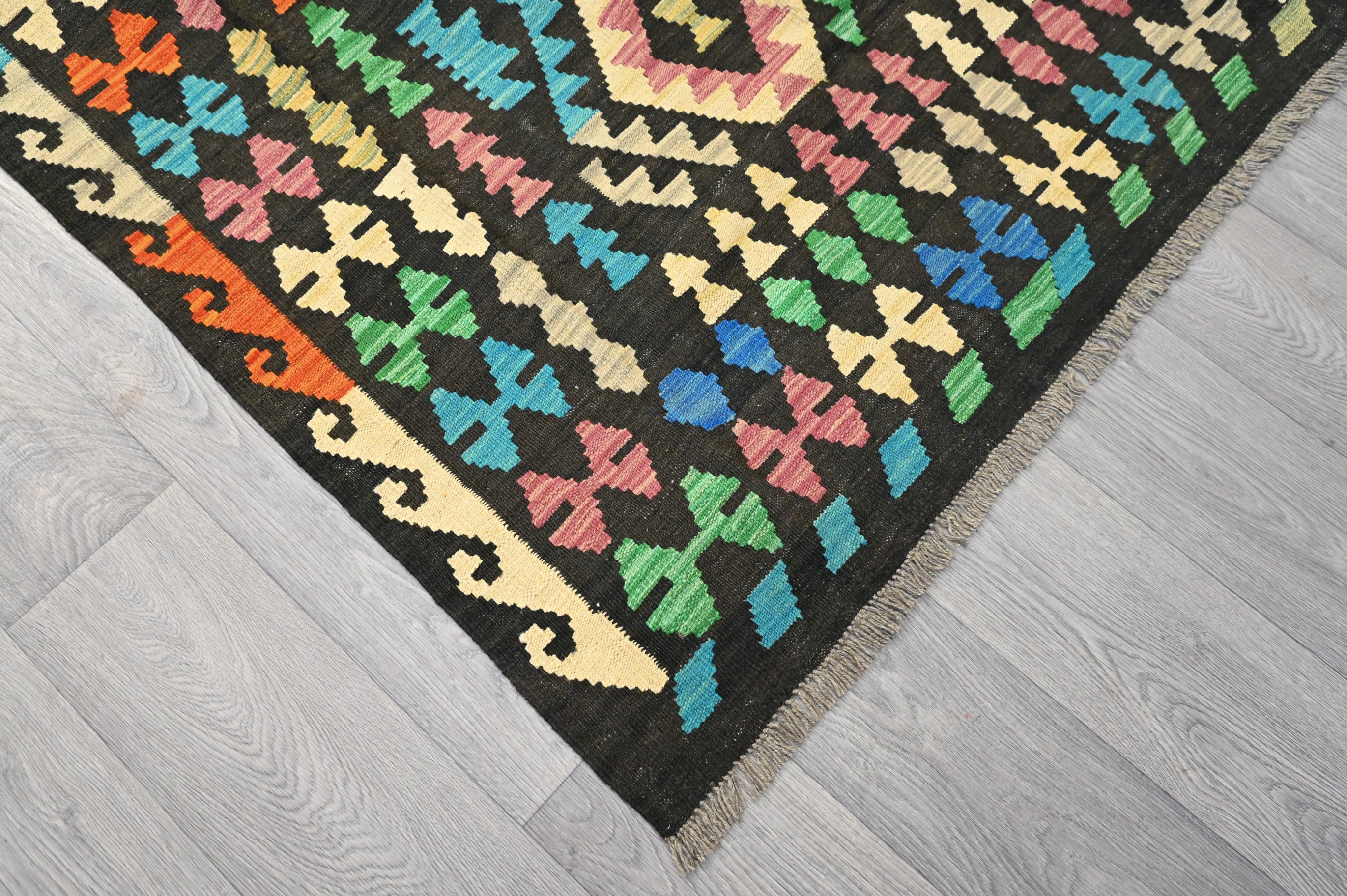 Large Size Boho Afghan Kilim (359h x 254w)