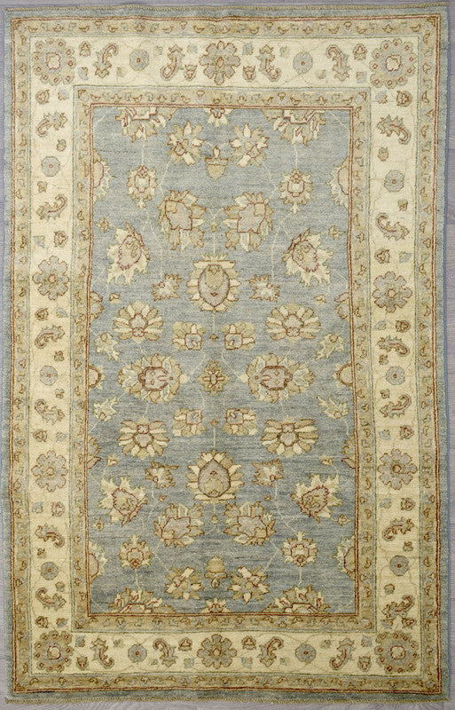 Guaranteed Original Chobi Quality Rug In cream and pale indigo
Hand Knotted in Central Asia with durable Gazney wool.
