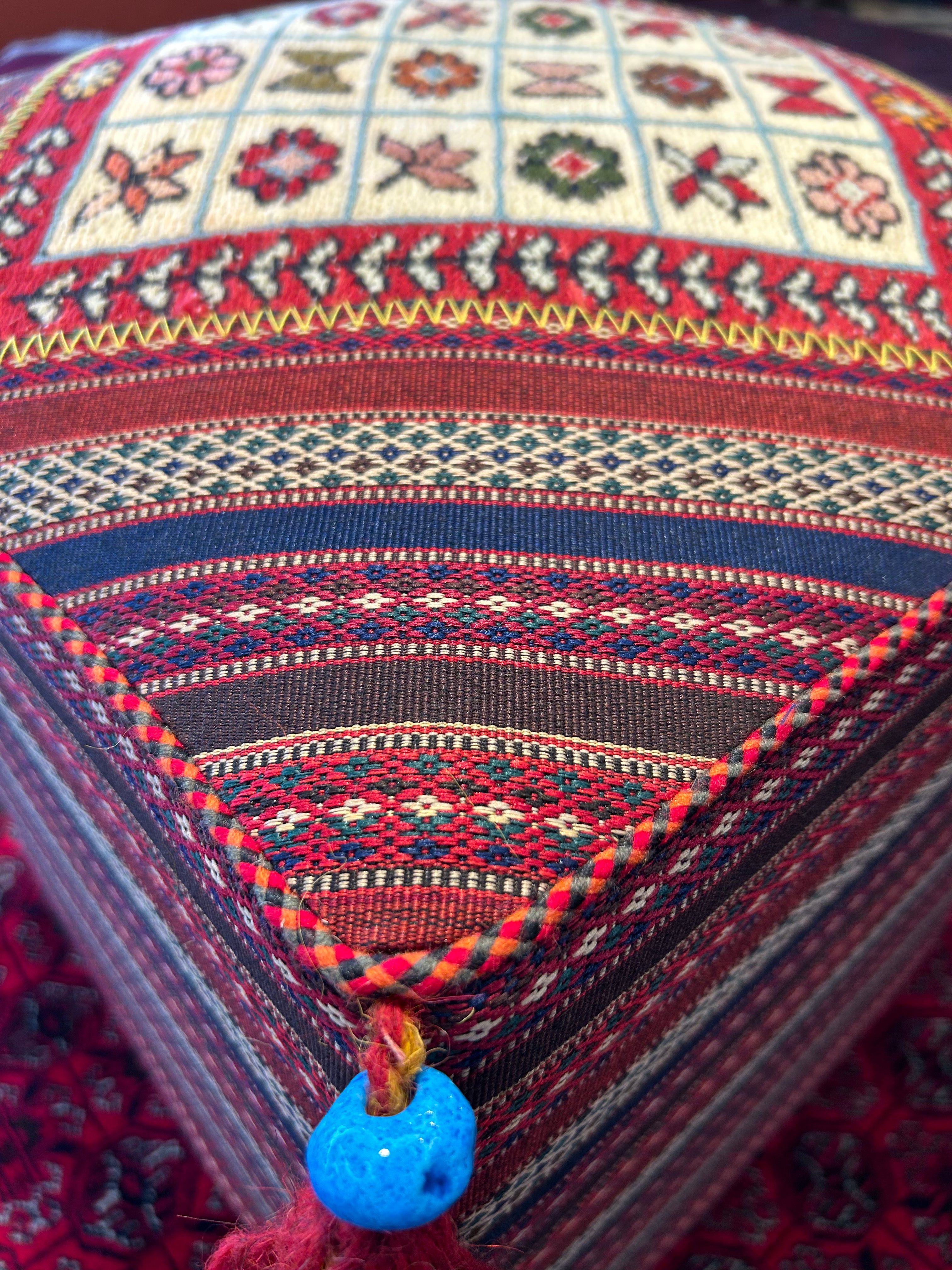 Handwoven Persian Tribal Kilim Ottoman